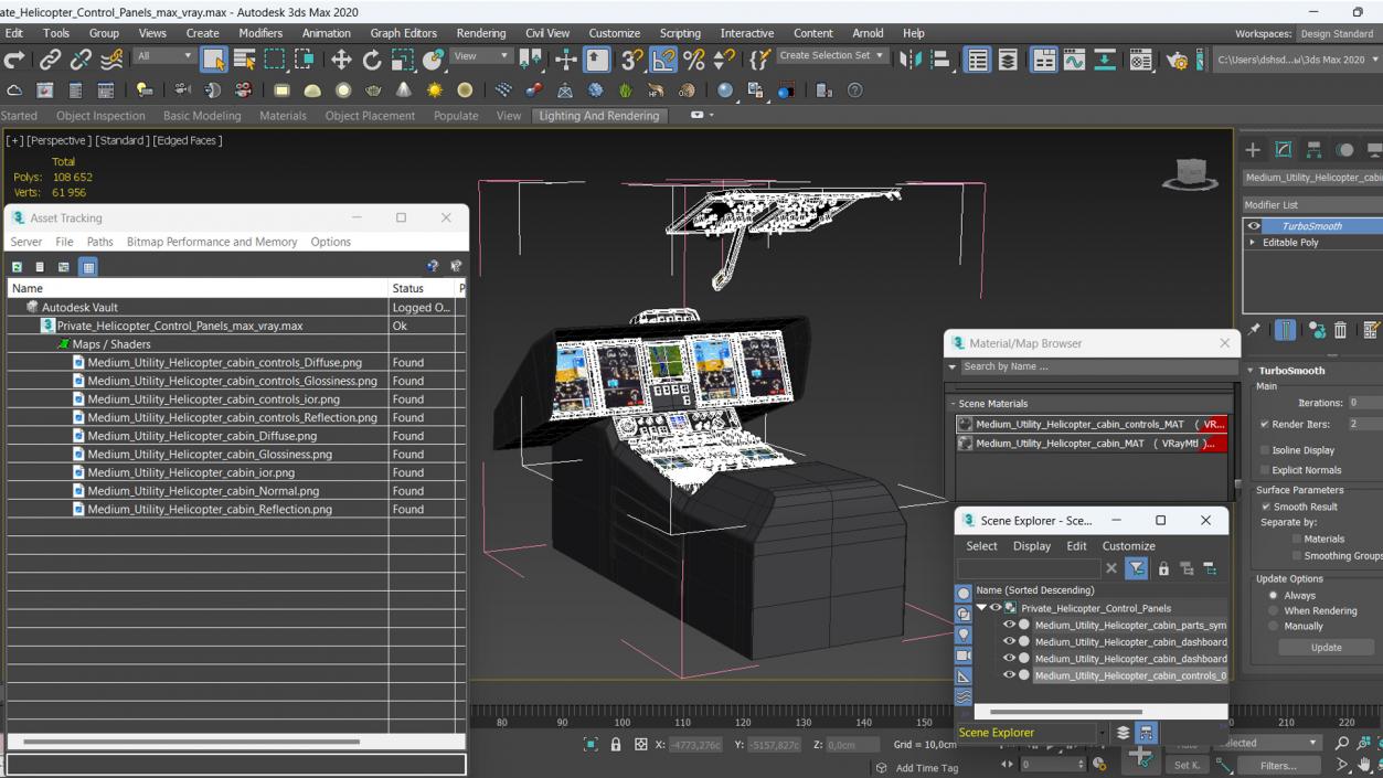 3D Private Helicopter Control Panels model