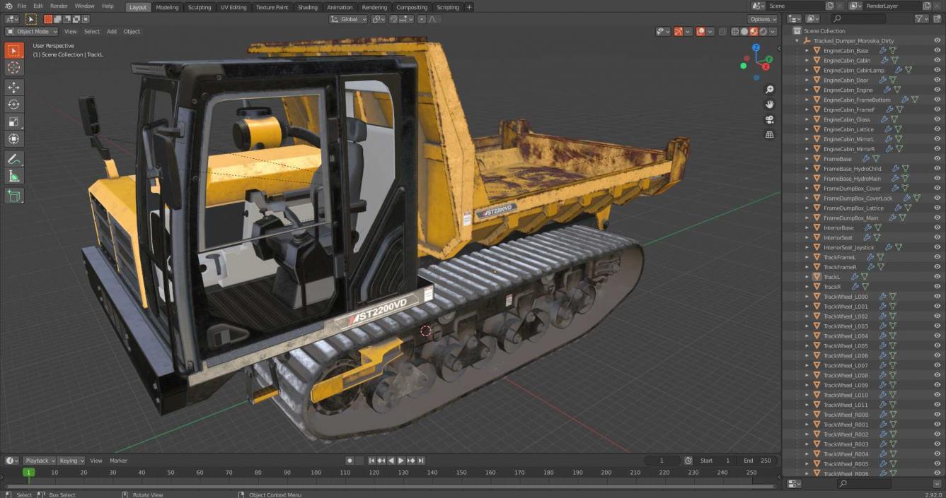 3D Tracked Dumper Morooka Dirty model