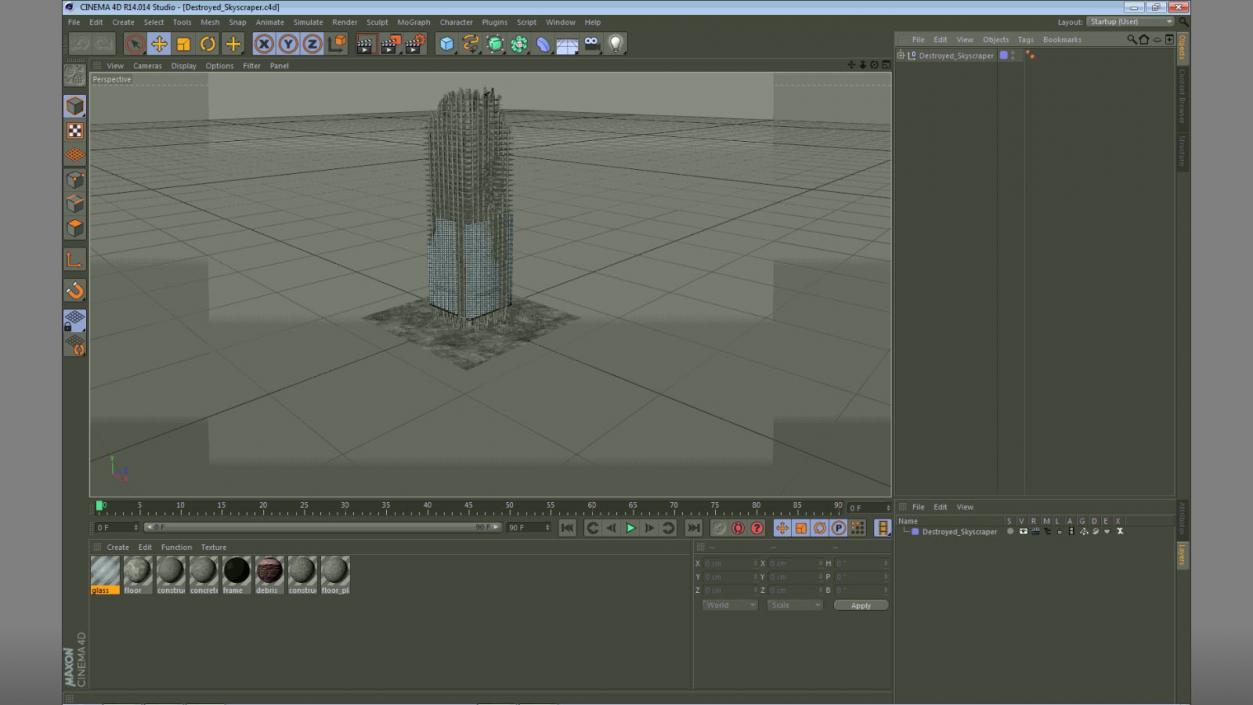 3D model Destroyed Skyscraper