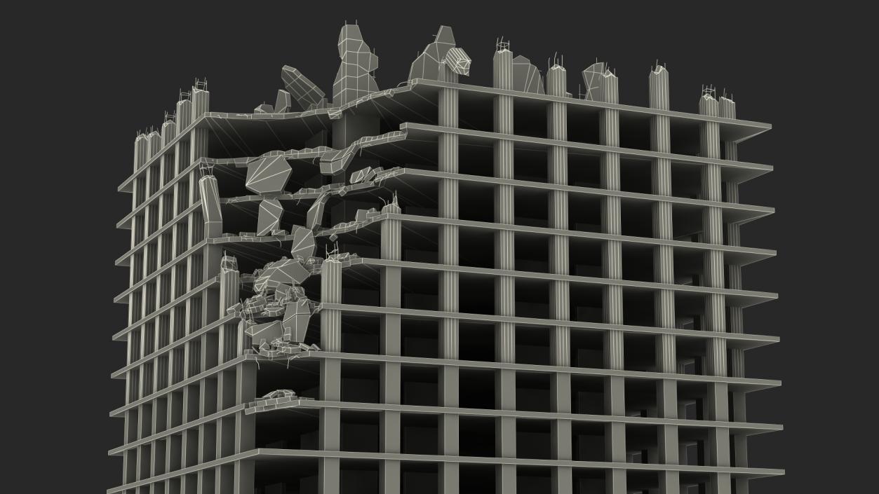 3D model Destroyed Skyscraper