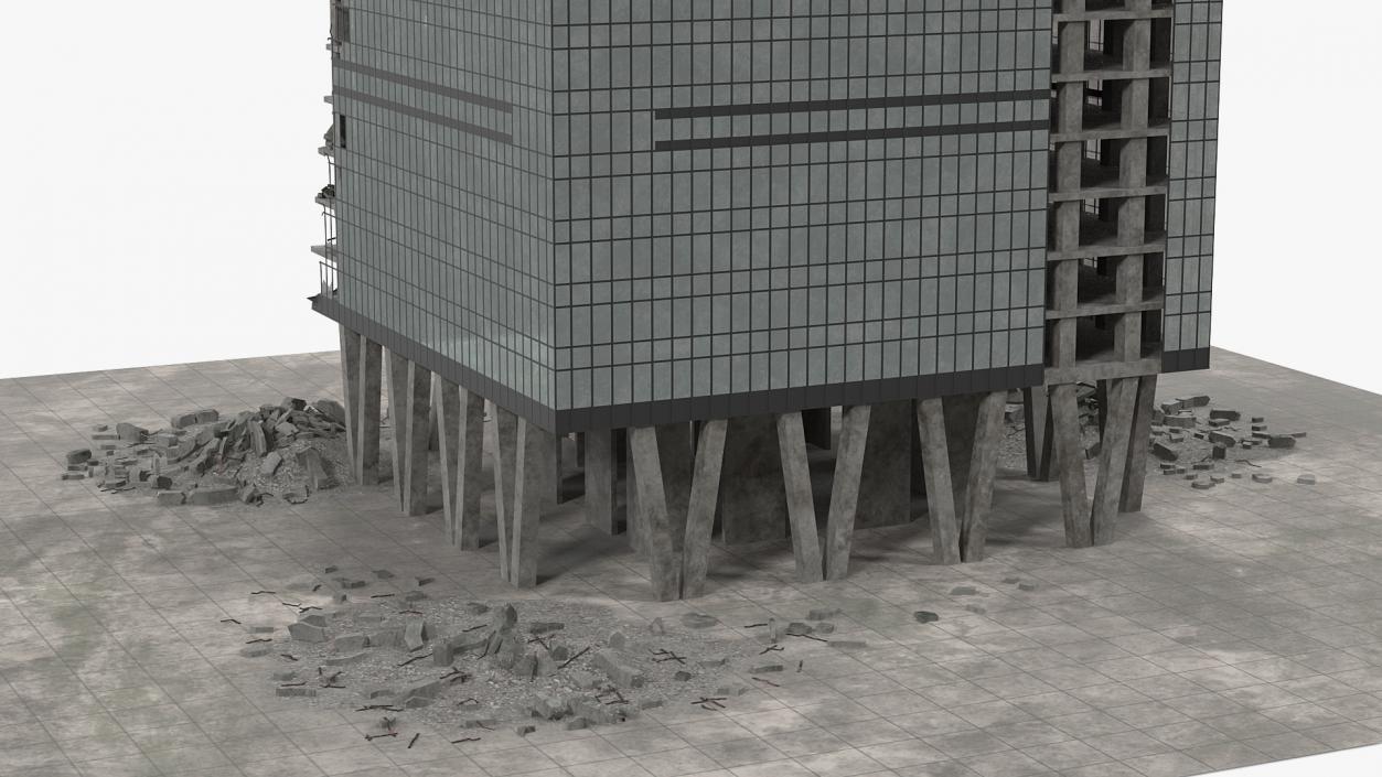 3D model Destroyed Skyscraper