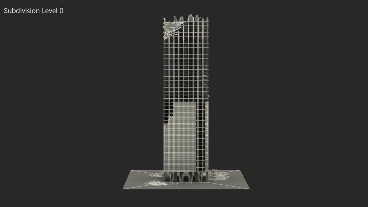 3D model Destroyed Skyscraper