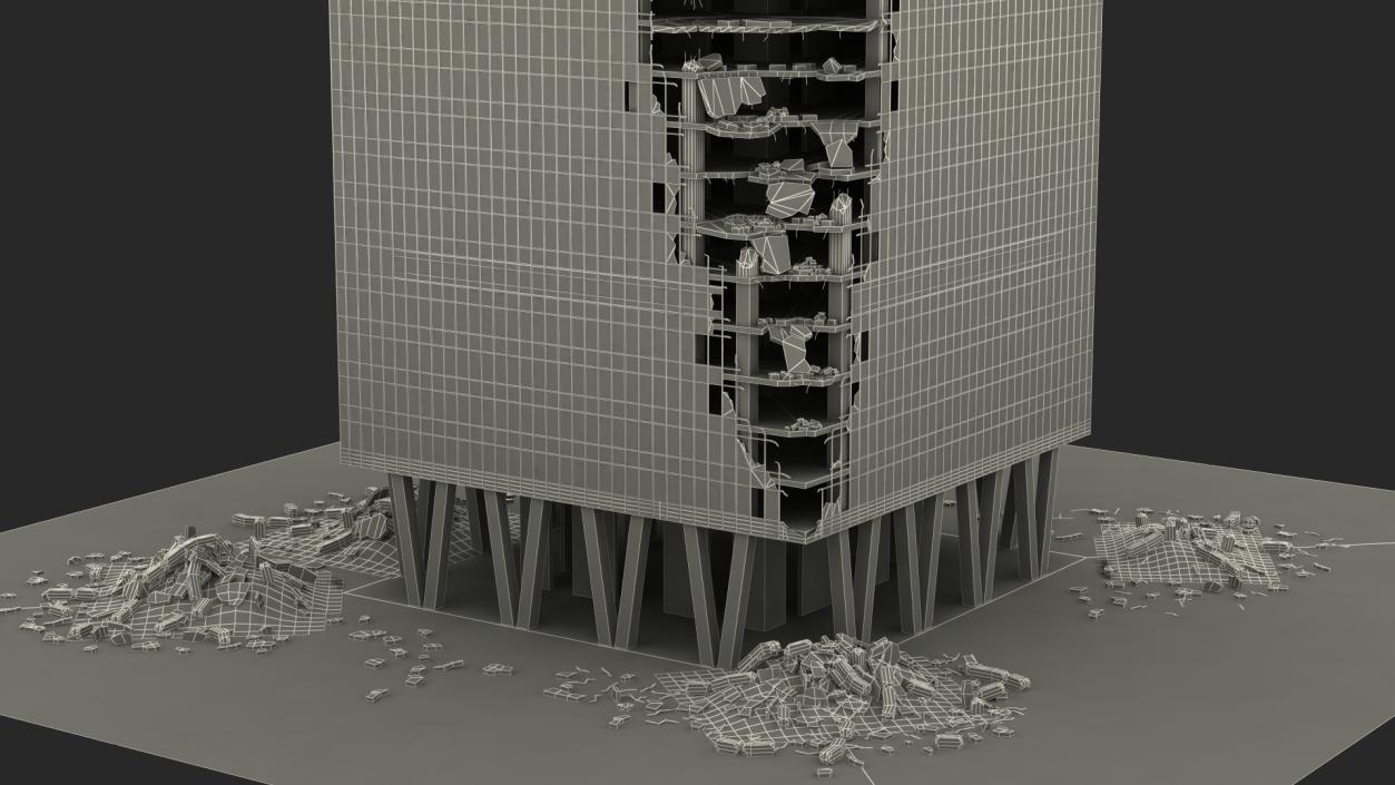 3D model Destroyed Skyscraper