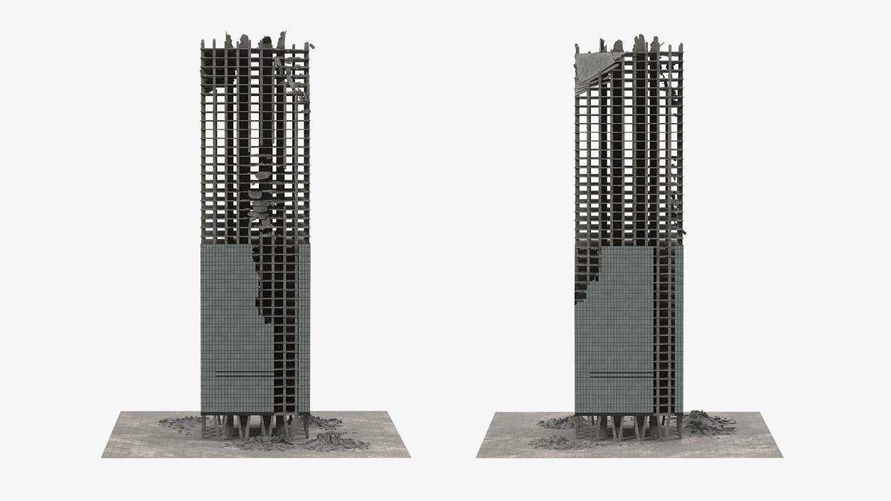 3D model Destroyed Skyscraper