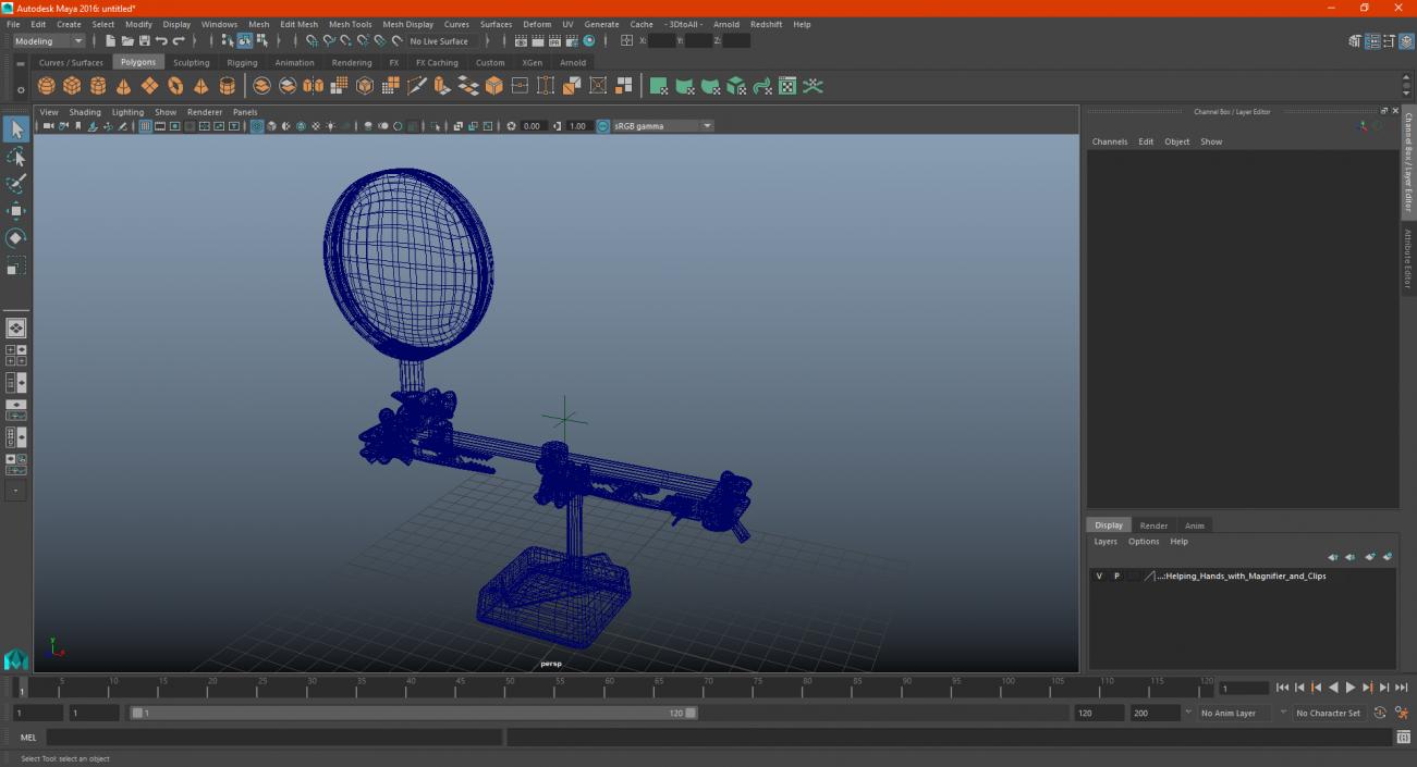 3D Helping Hands with Magnifier and Clips model