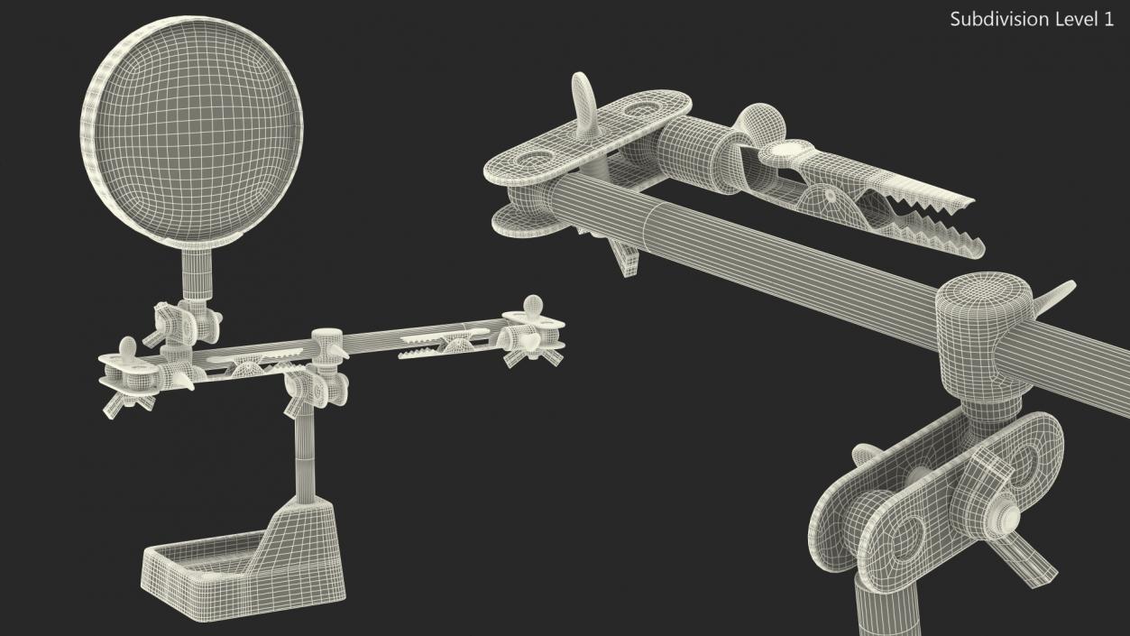 3D Helping Hands with Magnifier and Clips model