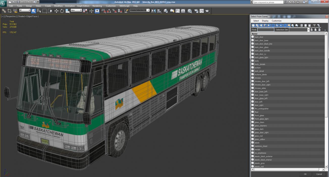 Intercity Bus MCI 102DL3 3D model