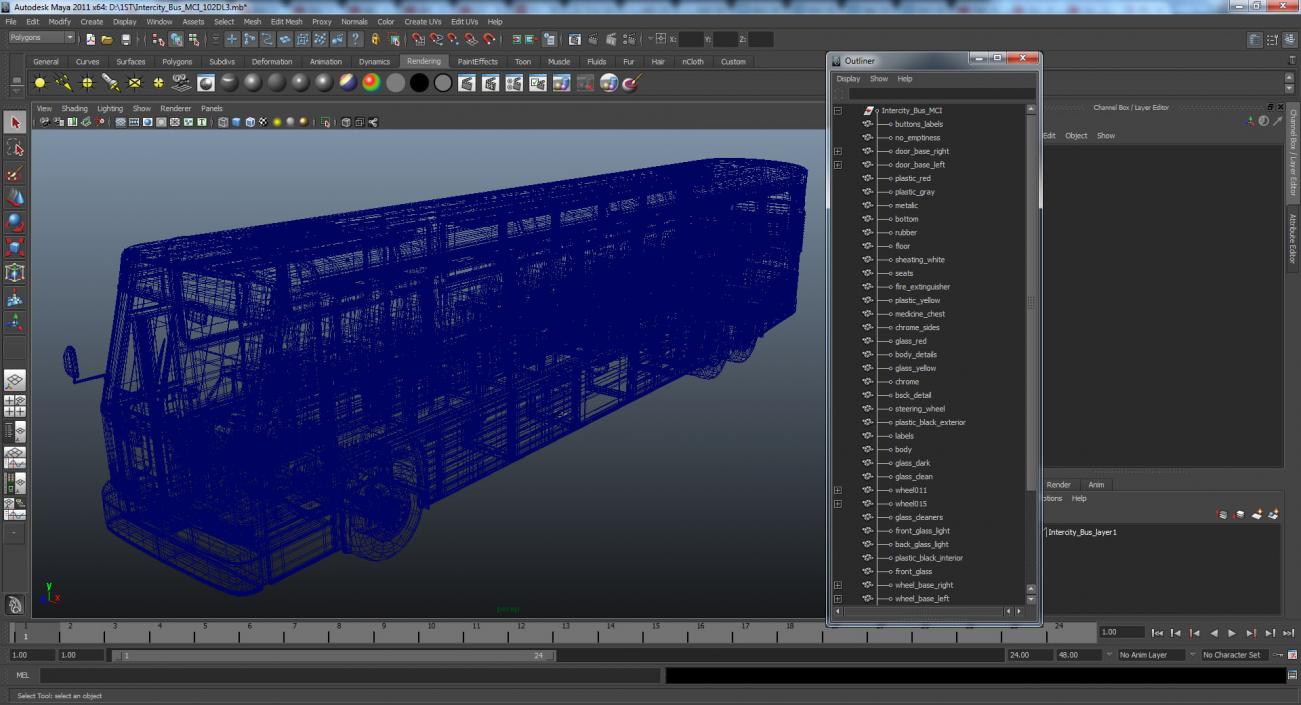 Intercity Bus MCI 102DL3 3D model