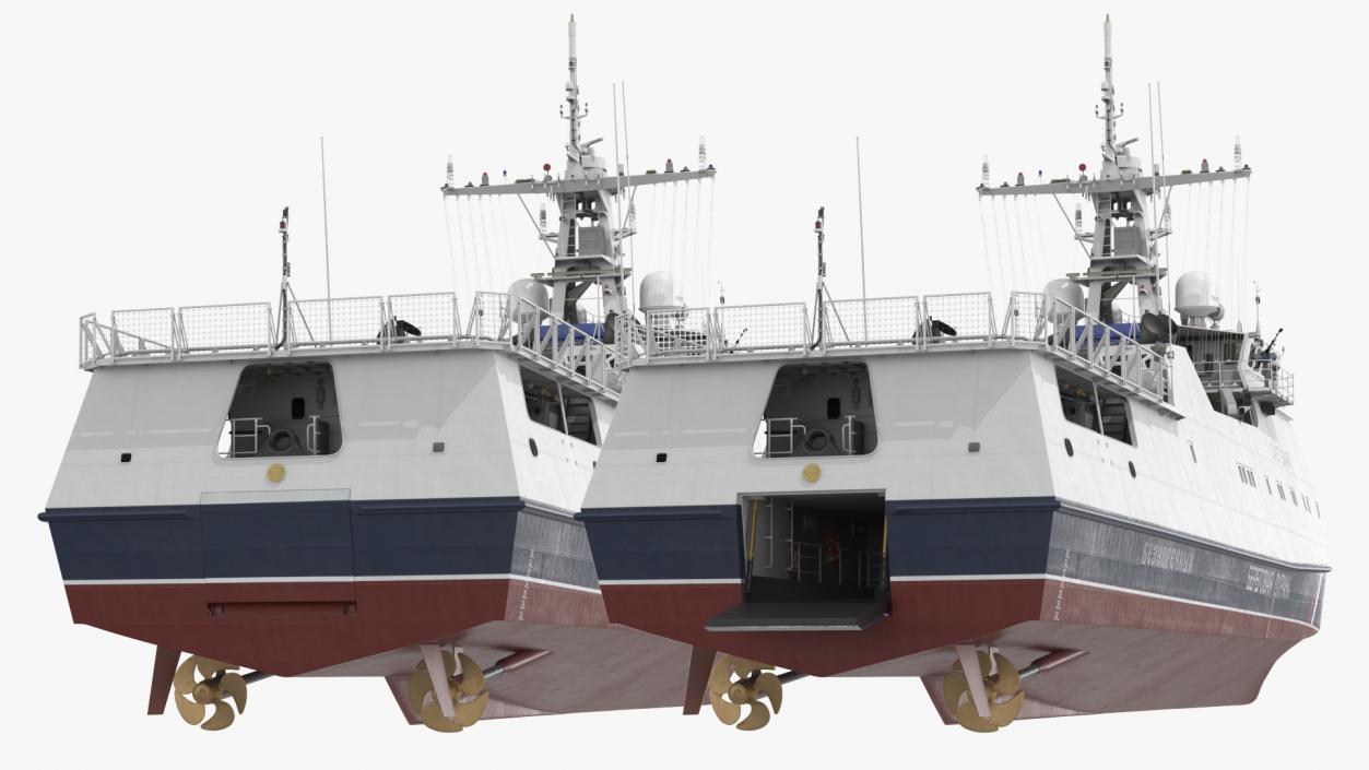 3D Russian Coast Guard Ship 22460 Okhotnik Rigged 2 model