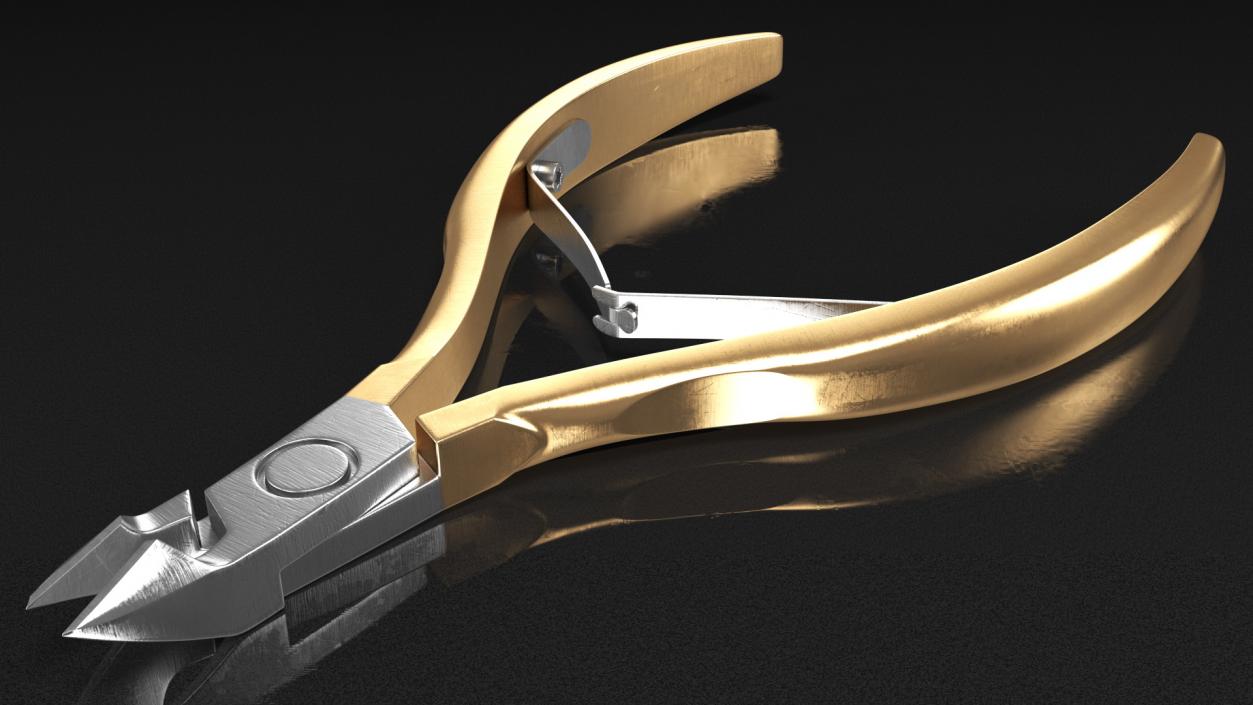 Cuticle Nipper Gold 3D model