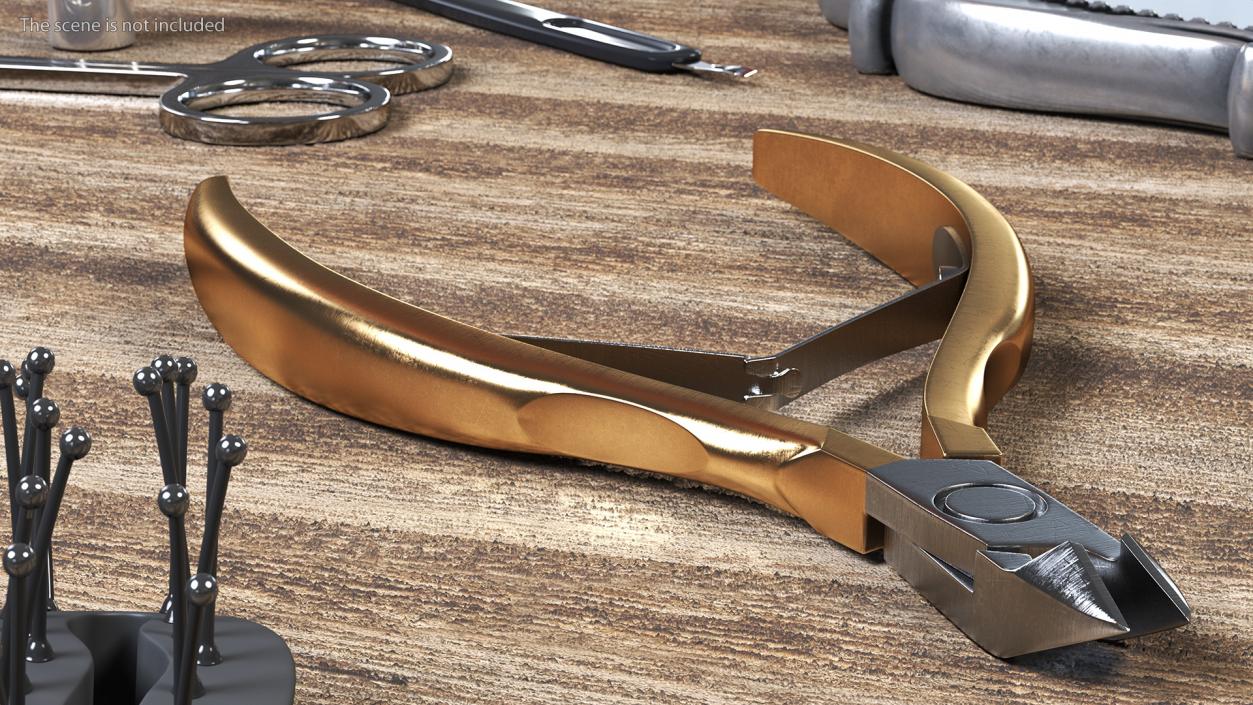 Cuticle Nipper Gold 3D model