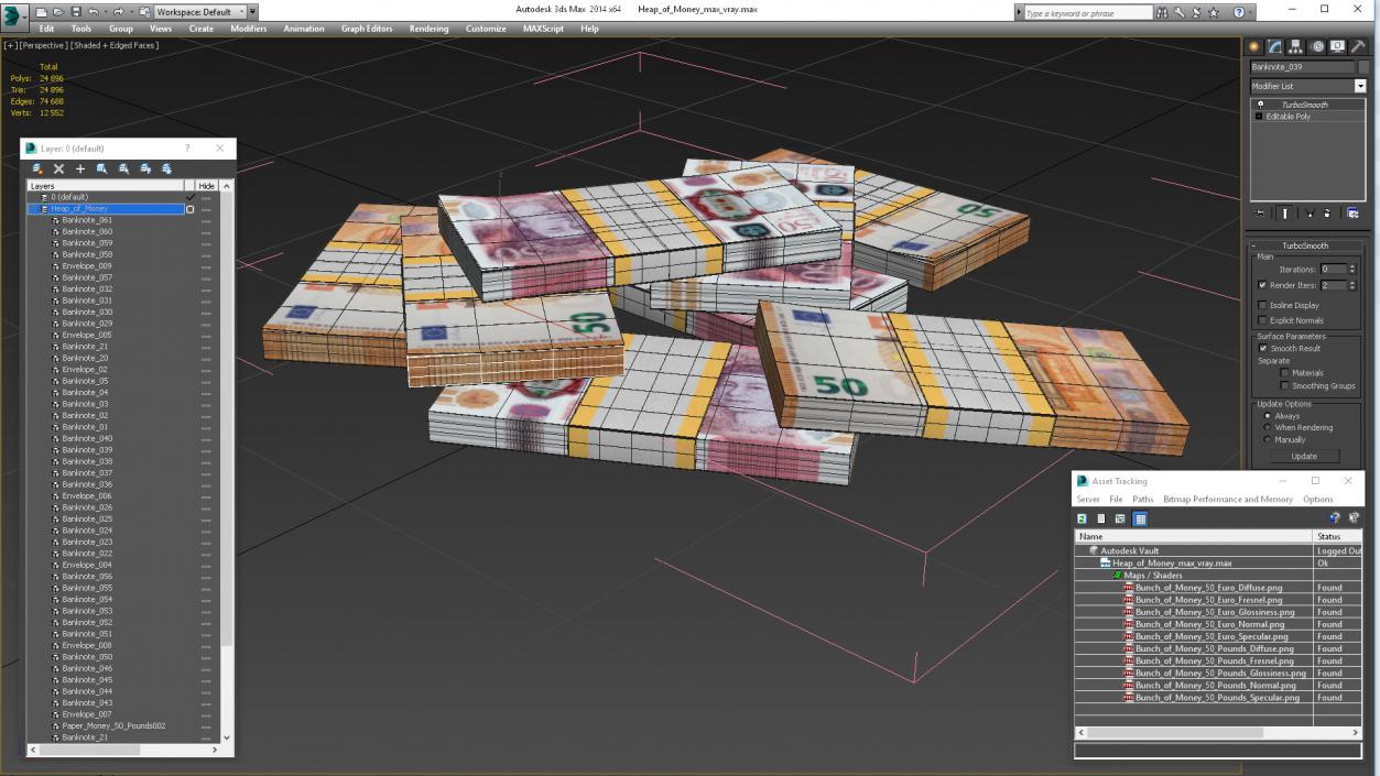 3D Heap of Money model