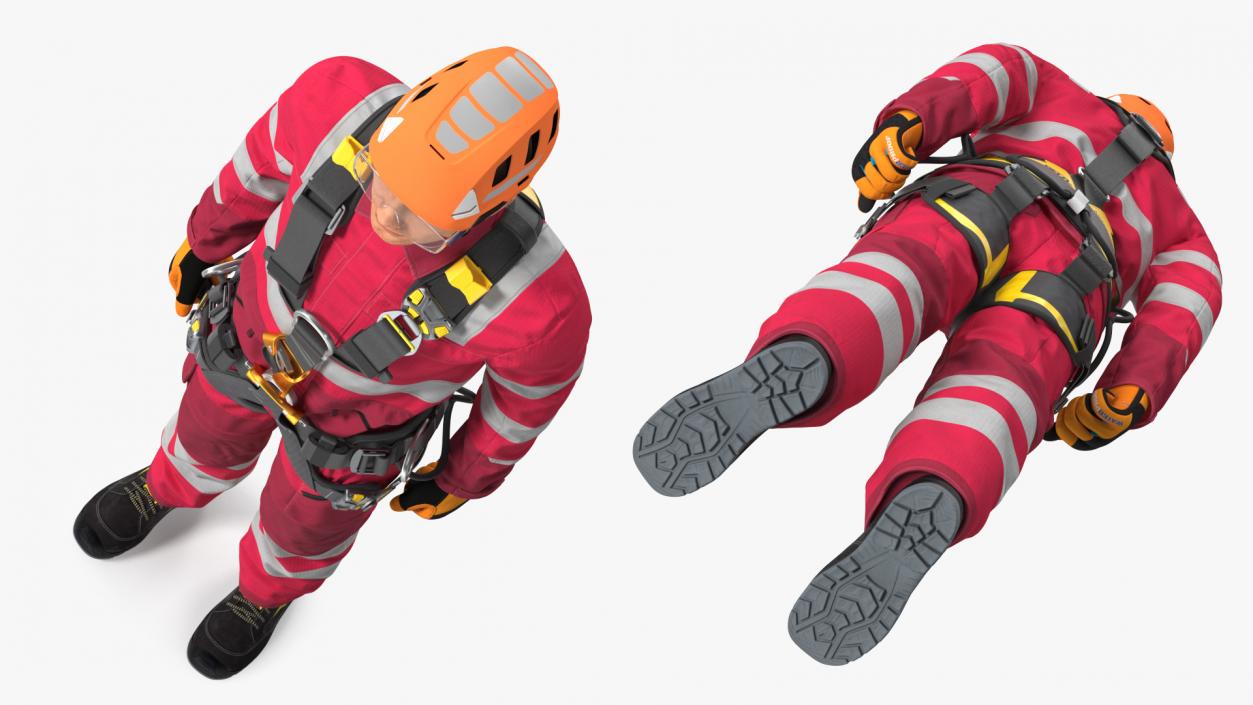 Alpinist Worker Standing Pose 3D model