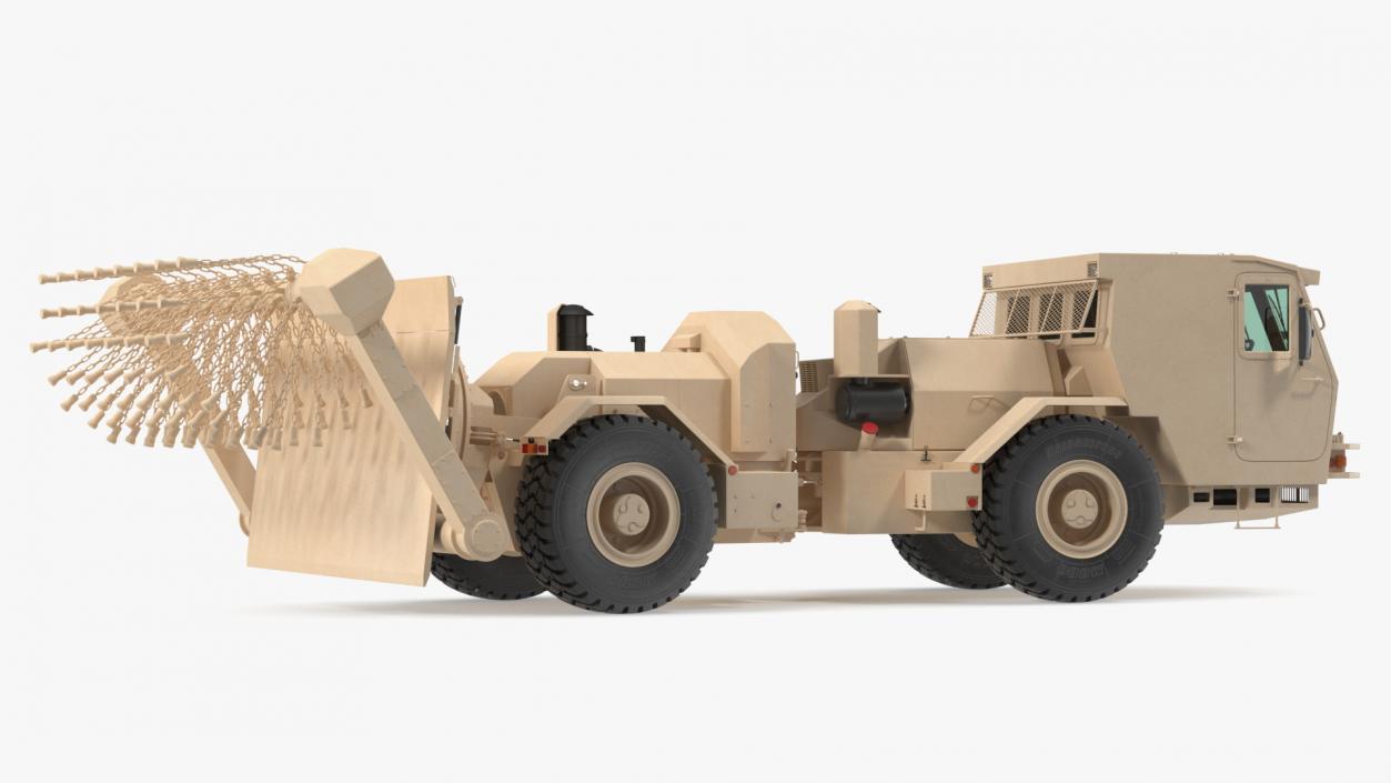 3D model Hydrema 910 Mine Clearing Vehicle Sand Rigged