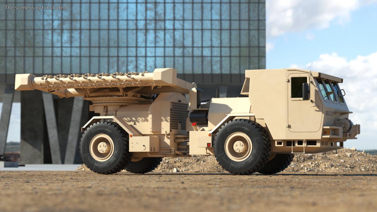 3D model Hydrema 910 Mine Clearing Vehicle Sand Rigged