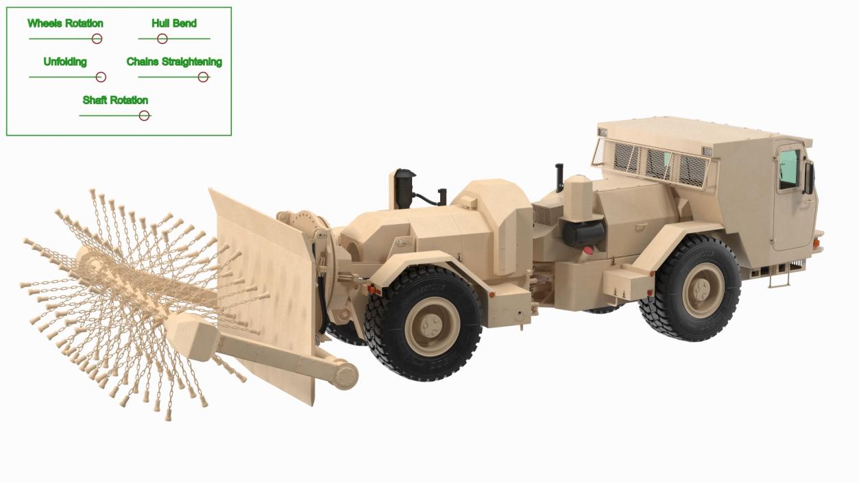 3D model Hydrema 910 Mine Clearing Vehicle Sand Rigged