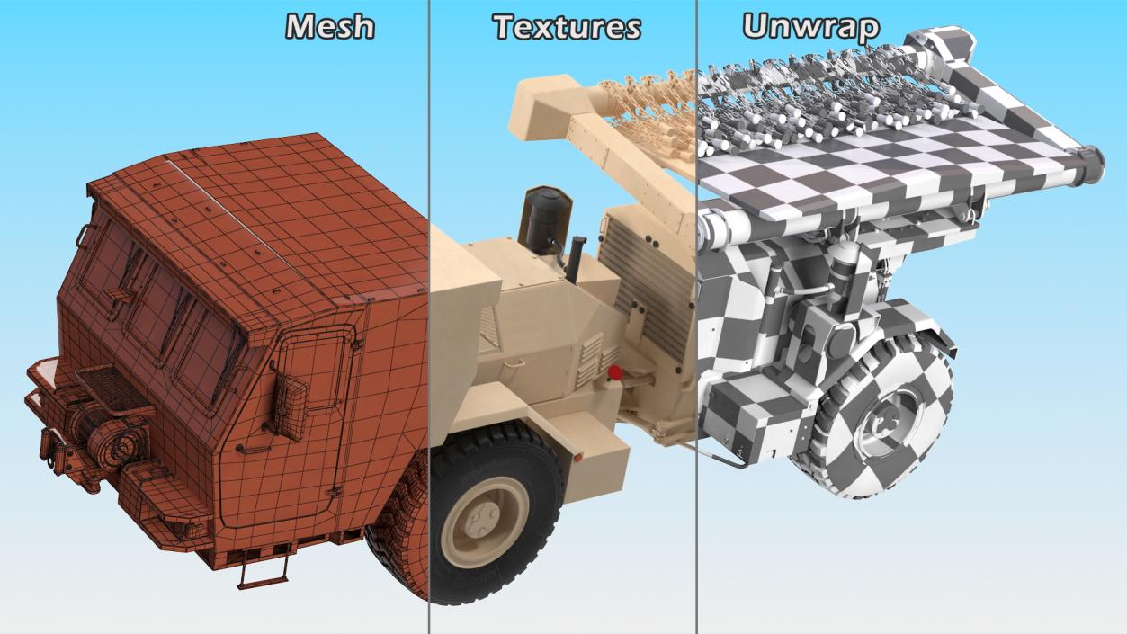 3D model Hydrema 910 Mine Clearing Vehicle Sand Rigged