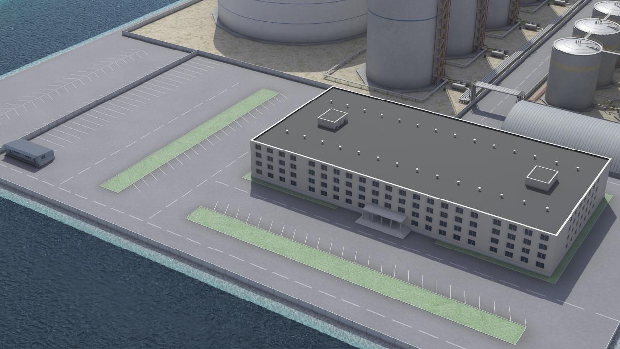 3D LNG Import Terminal with Gas Carrier Ship