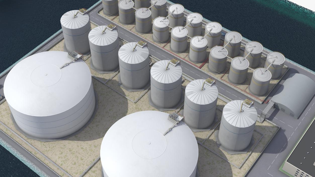 3D LNG Import Terminal with Gas Carrier Ship