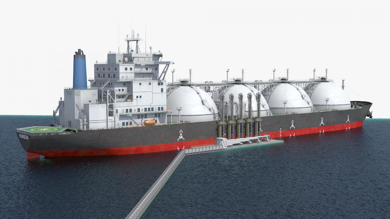 3D LNG Import Terminal with Gas Carrier Ship