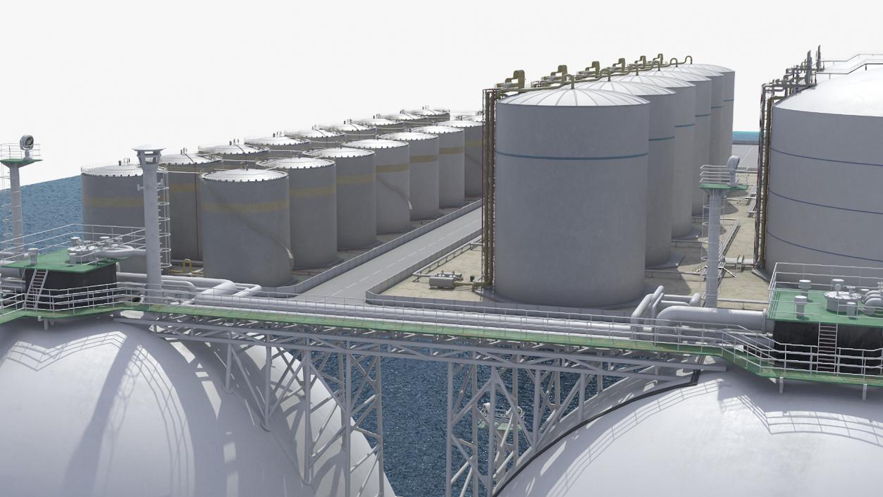 3D LNG Import Terminal with Gas Carrier Ship