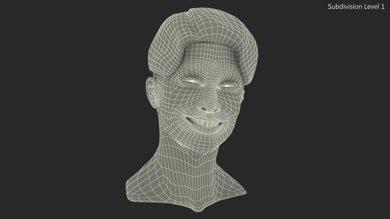 3D Chinese Man Head