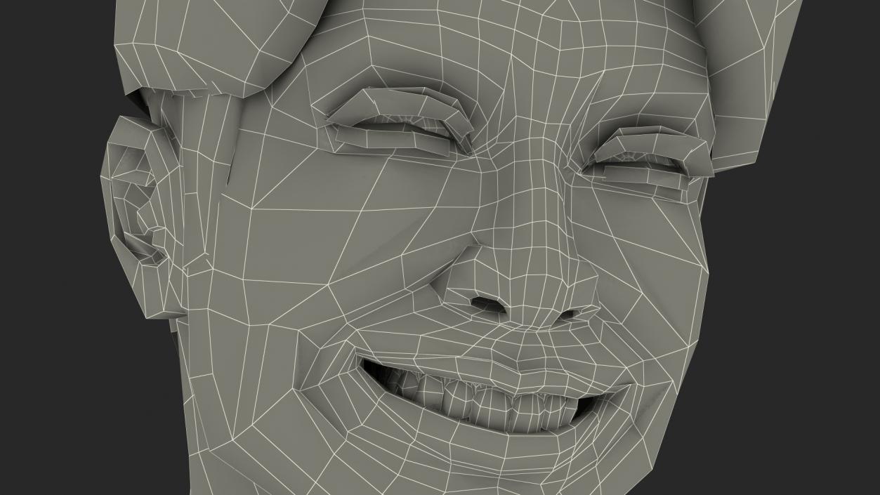 3D Chinese Man Head