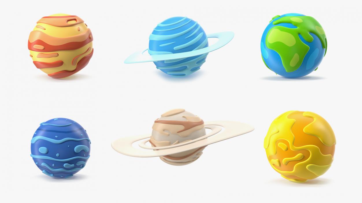 3D Cartoon Planets Collection 5 model