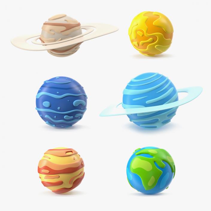 3D Cartoon Planets Collection 5 model