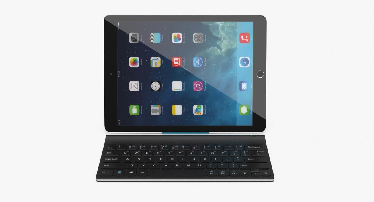 3D Logitech Tablet Keyboard with iPad Pro model