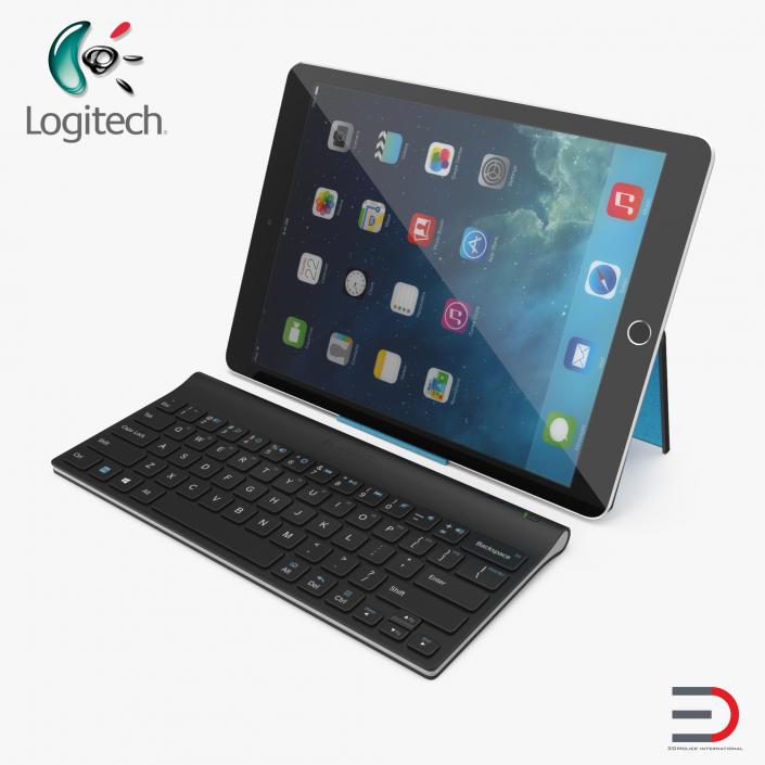 3D Logitech Tablet Keyboard with iPad Pro model