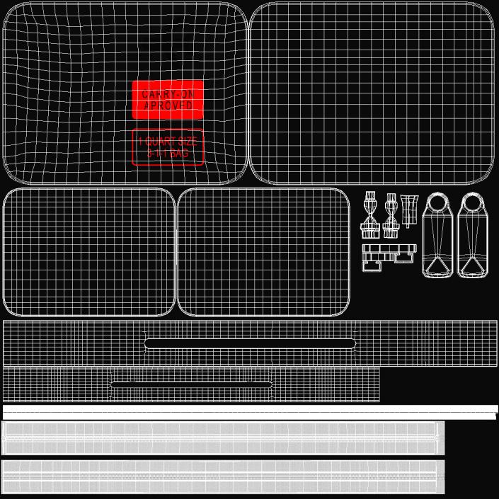 3D TSA Approved Clear Travel Cosmetic Bag model