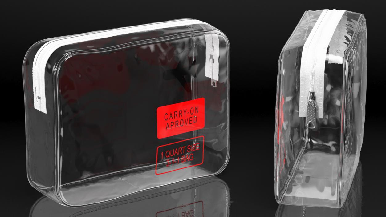 3D TSA Approved Clear Travel Cosmetic Bag model