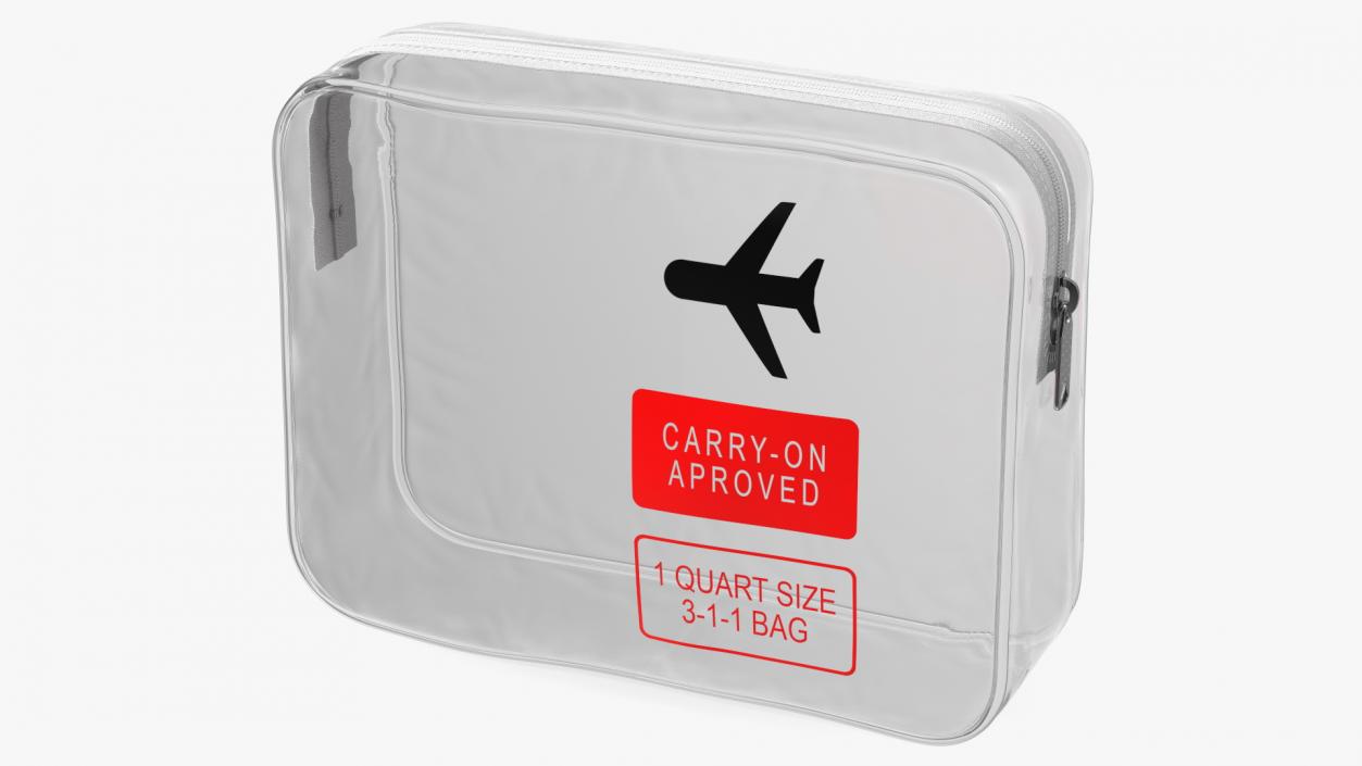 3D TSA Approved Clear Travel Cosmetic Bag model