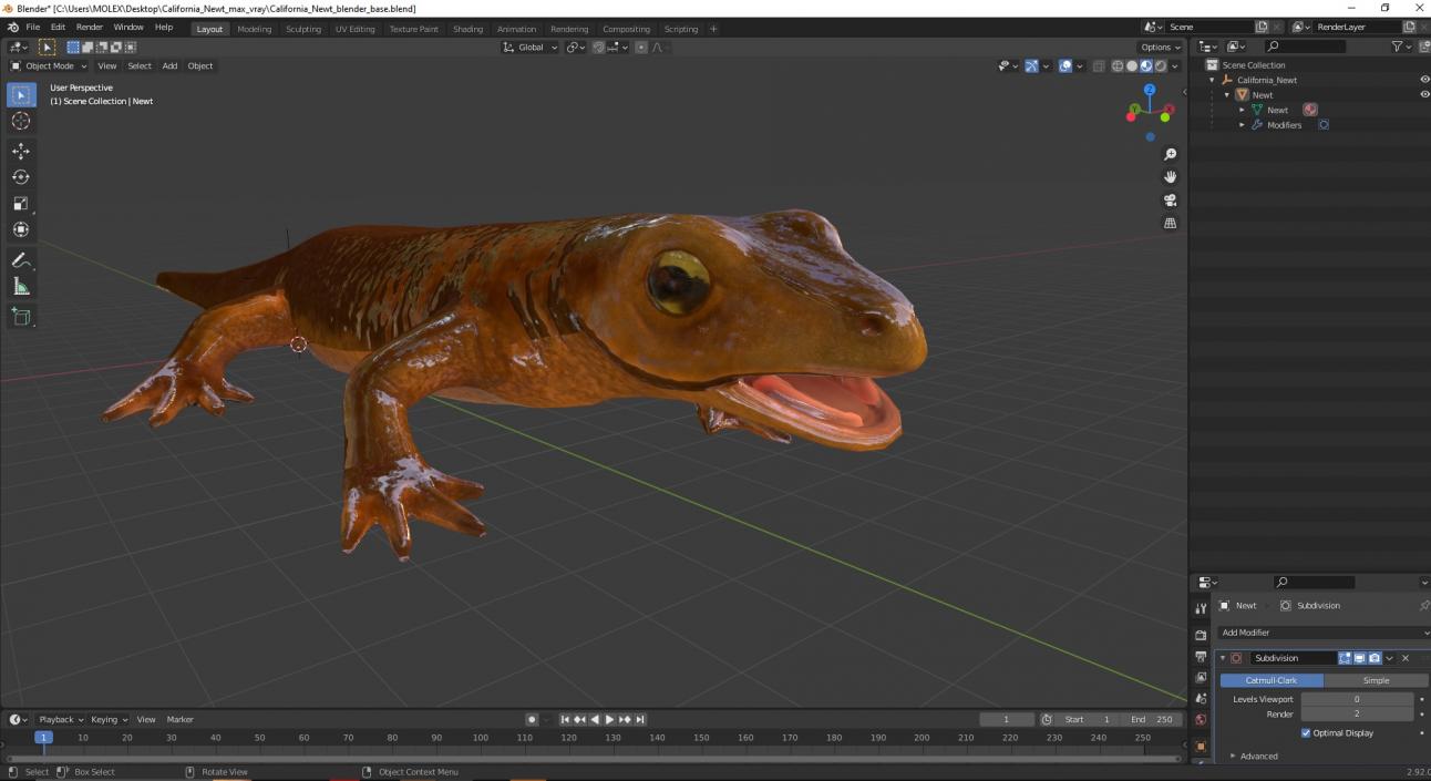 3D model California Newt