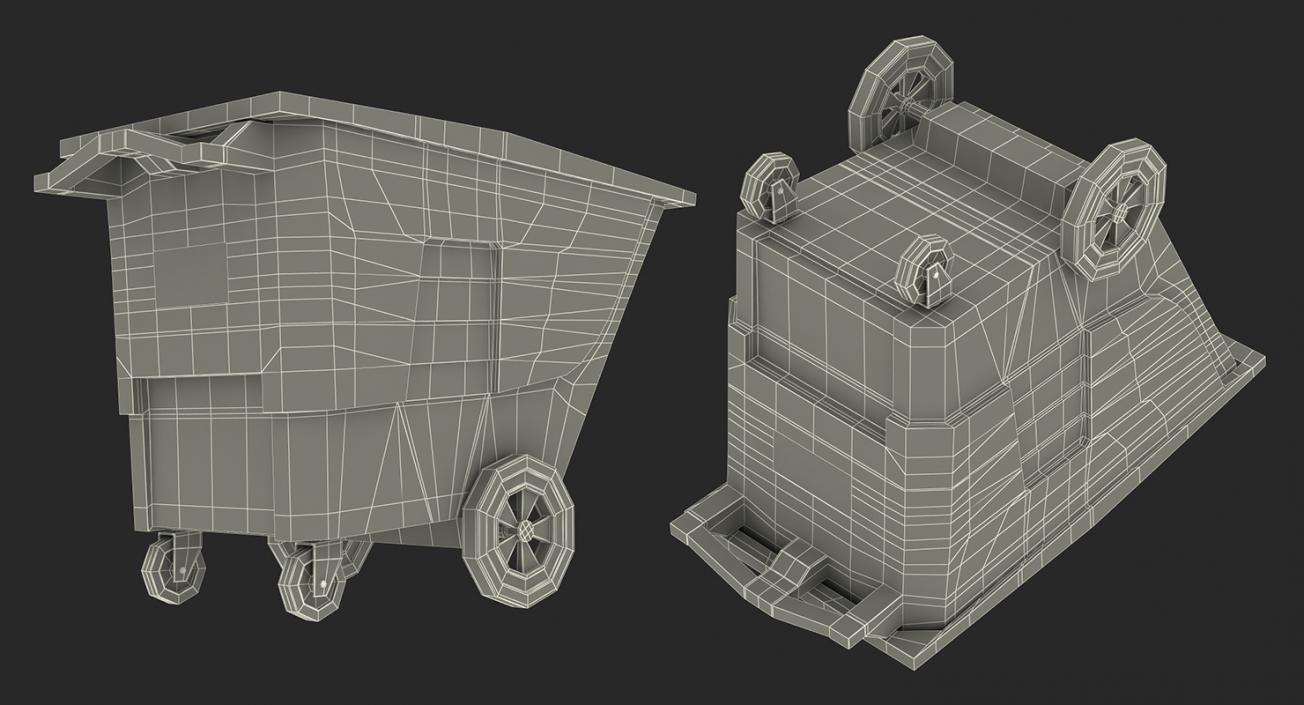 3D Garbage Truck and Cans Collection model