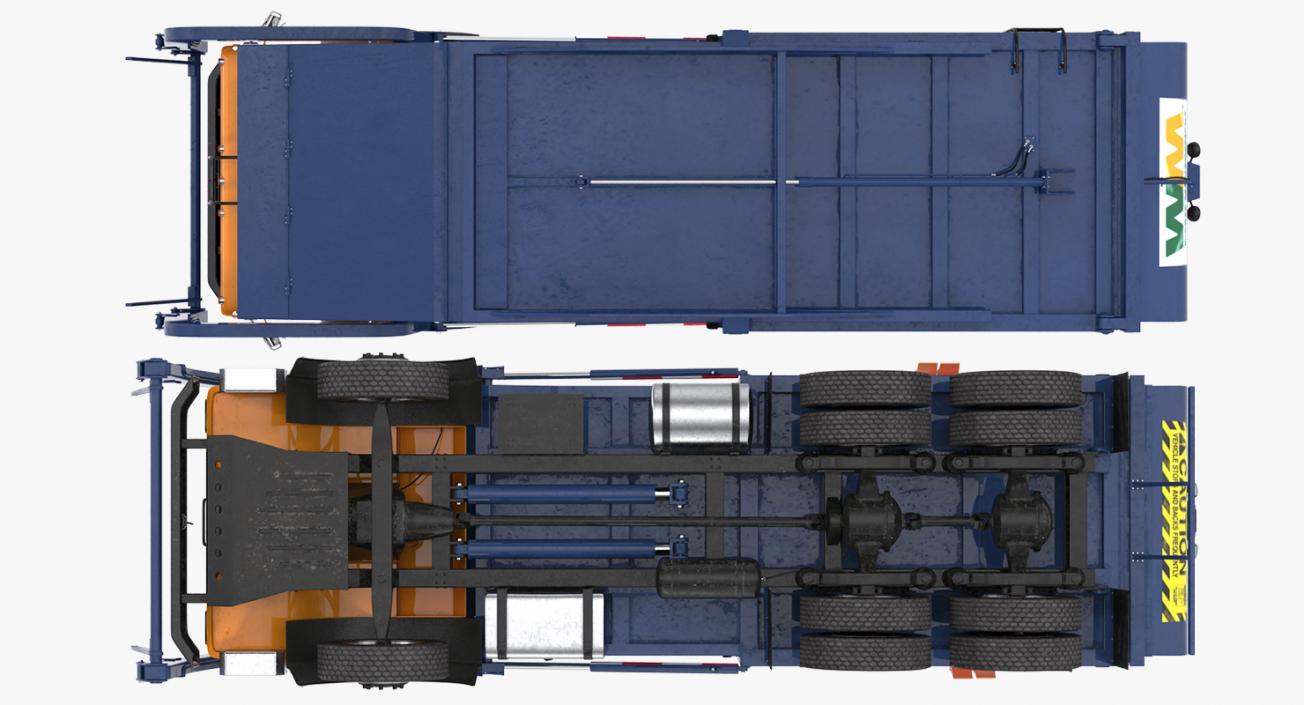 3D Garbage Truck and Cans Collection model