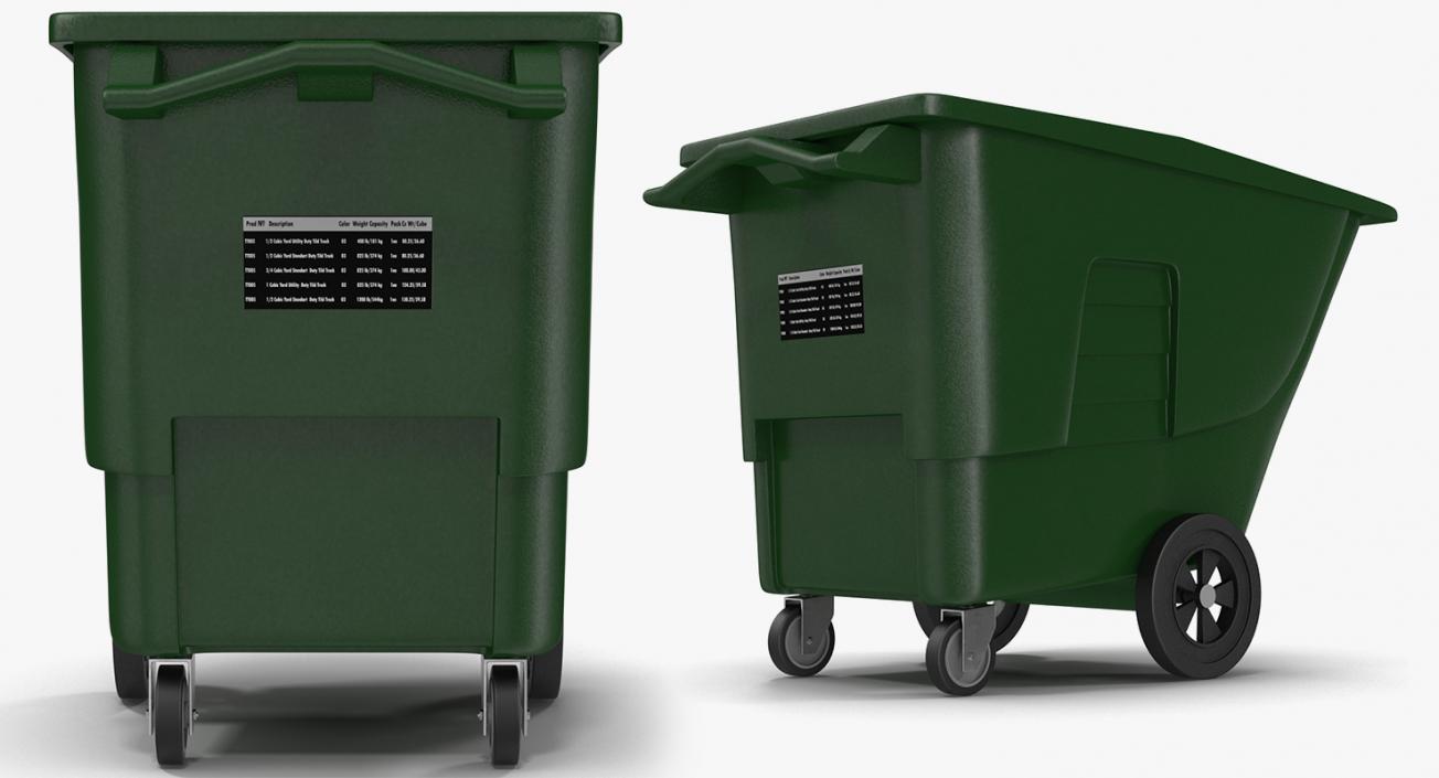 3D Garbage Truck and Cans Collection model