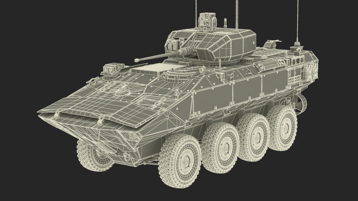 US Amphibious Assault Vehicle with 30mm Gun Wet 3D