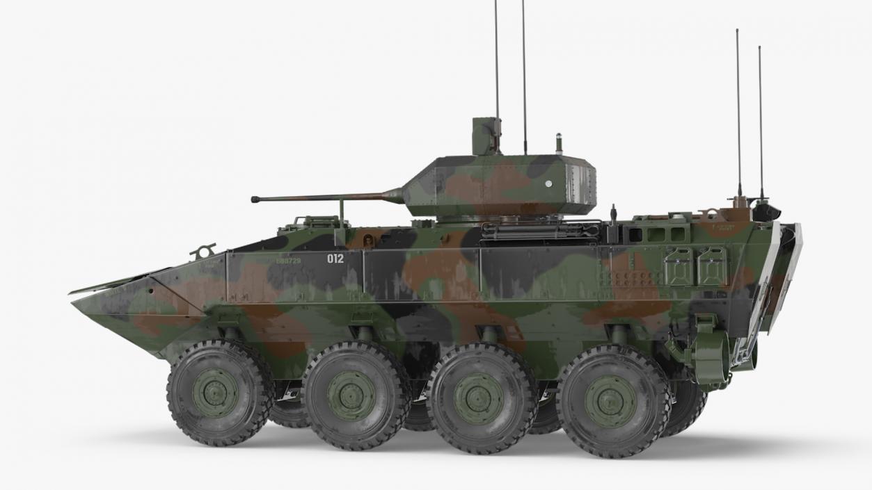 US Amphibious Assault Vehicle with 30mm Gun Wet 3D