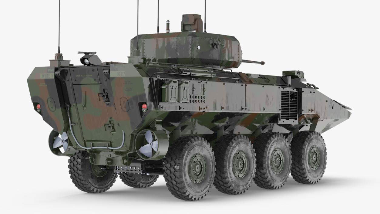 US Amphibious Assault Vehicle with 30mm Gun Wet 3D