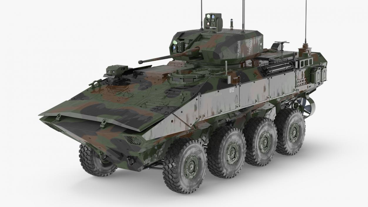 US Amphibious Assault Vehicle with 30mm Gun Wet 3D