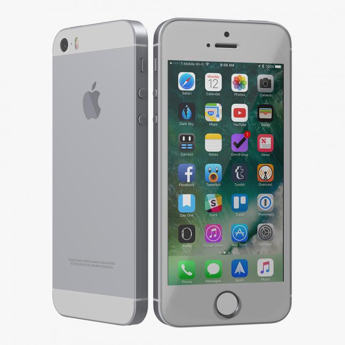 iPhone SE Gray 3D model