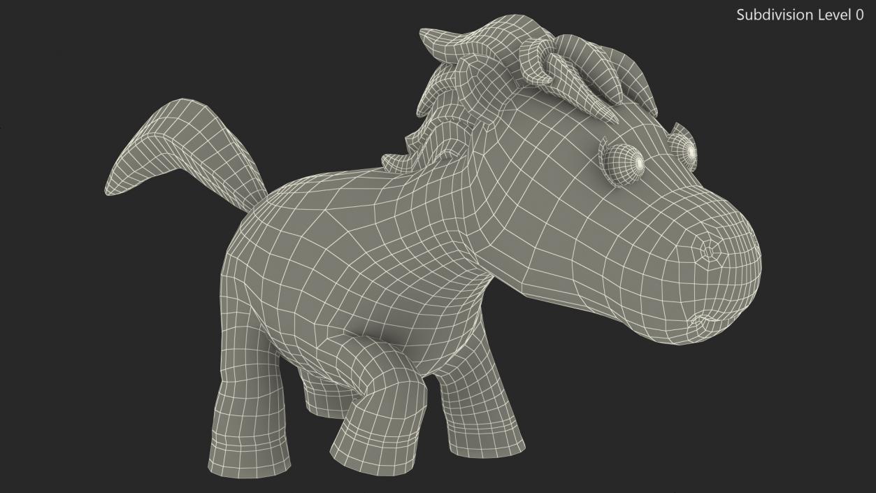 Brown Cartoon Horse Walking Pose 3D