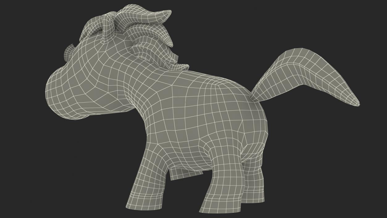 Brown Cartoon Horse Walking Pose 3D