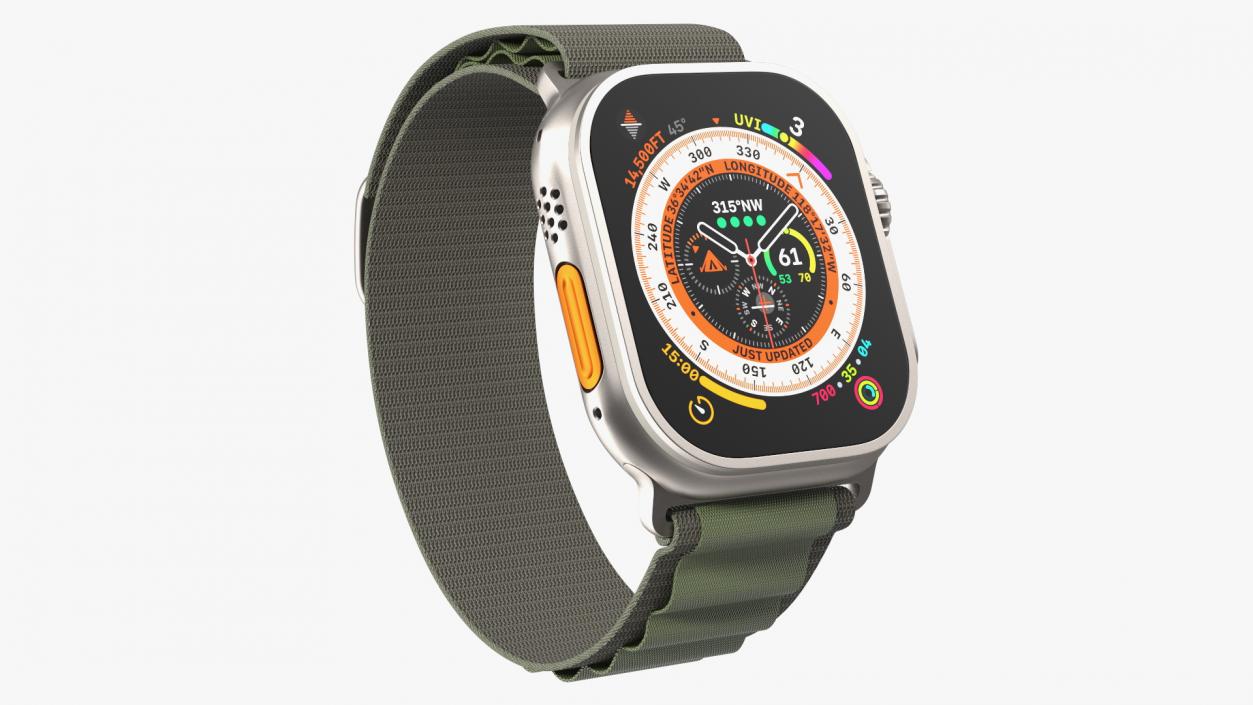 3D model Apple Watch Ultra Alpine Loop Green