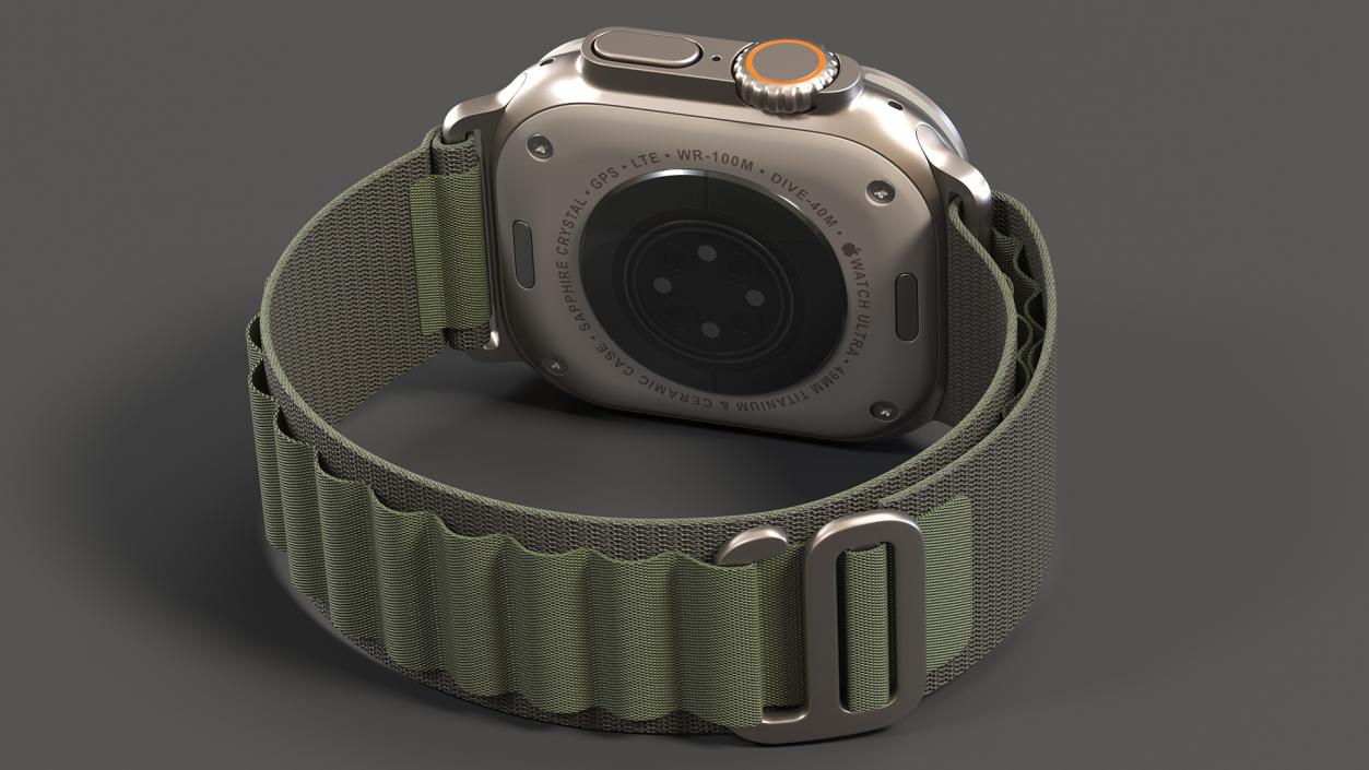 3D model Apple Watch Ultra Alpine Loop Green