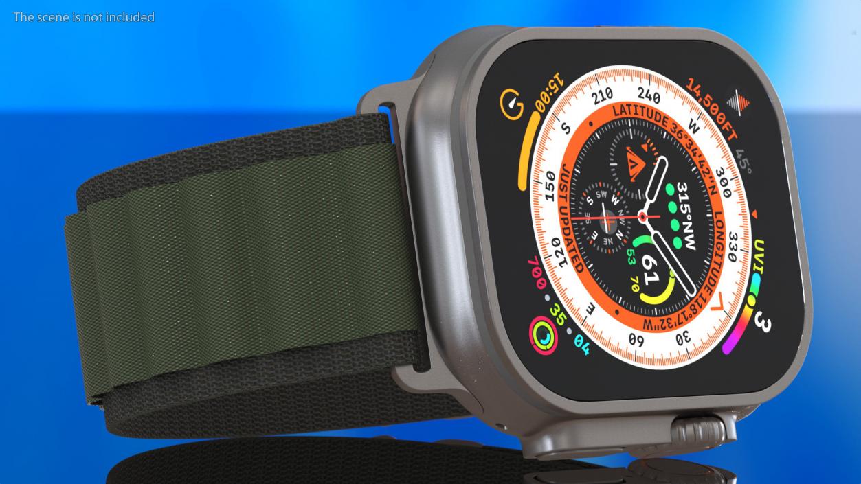 3D model Apple Watch Ultra Alpine Loop Green