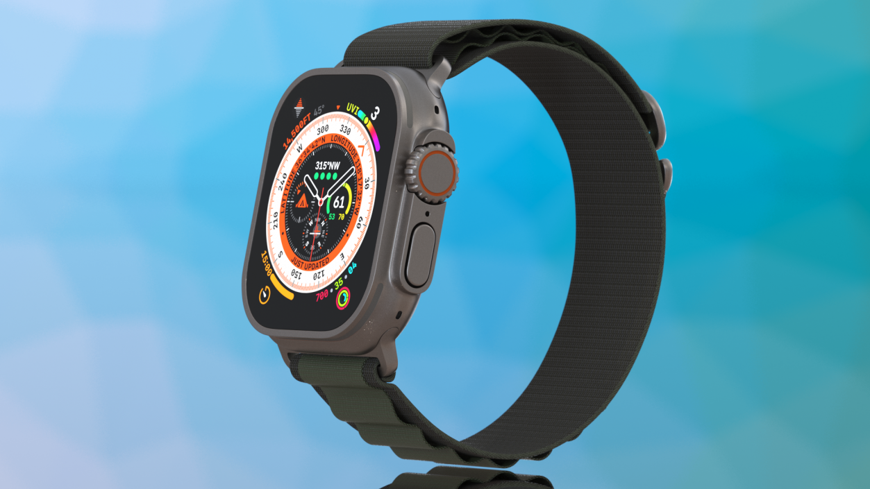 3D model Apple Watch Ultra Alpine Loop Green