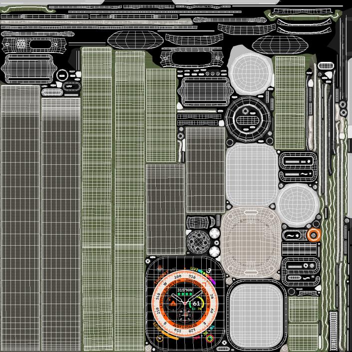 3D model Apple Watch Ultra Alpine Loop Green